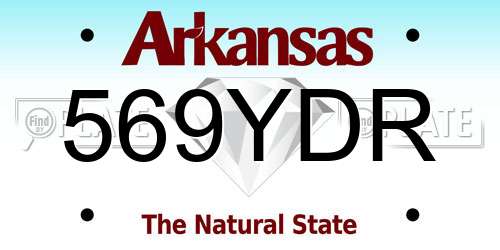 569YDR Arkansas License Plate
