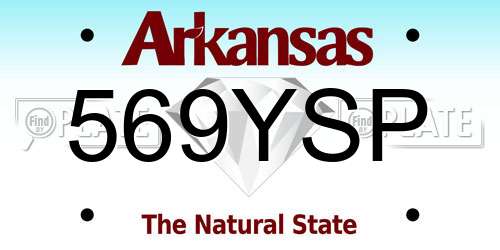 569YSP Arkansas License Plate