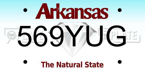569YUG Arkansas License Plate