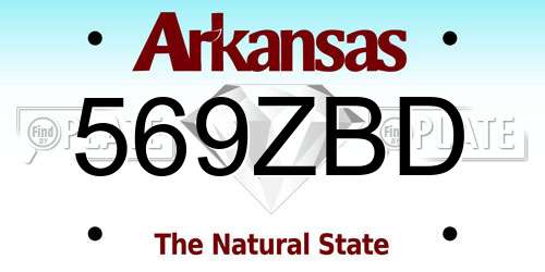 569ZBD Arkansas License Plate