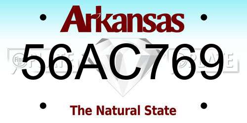 56AC769 Arkansas License Plate