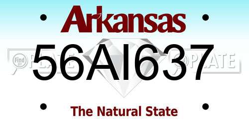56AI637 Arkansas License Plate