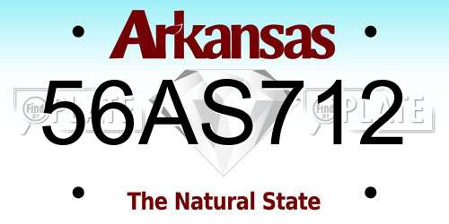 56AS712 Arkansas License Plate