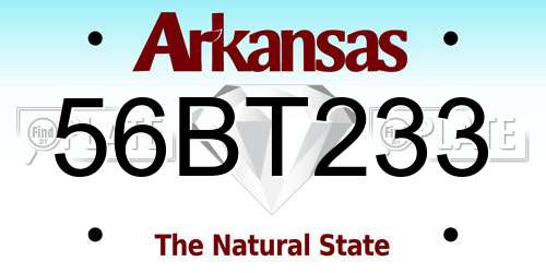 56BT233 Arkansas License Plate