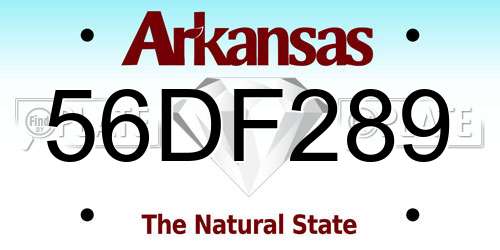 56DF289 Arkansas License Plate