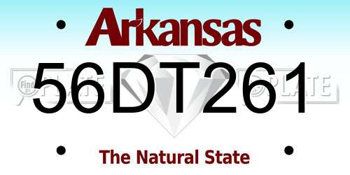 56DT261 Arkansas License Plate