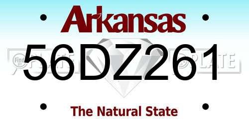 56DZ261 Arkansas License Plate