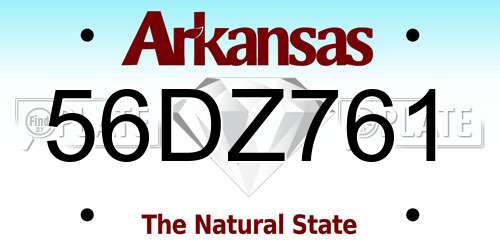56DZ761 Arkansas License Plate