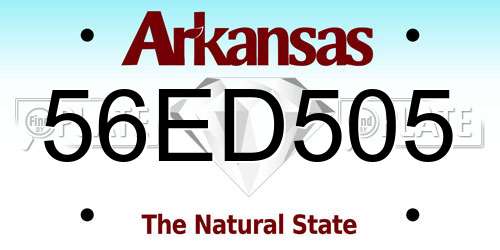 56ED505 Arkansas License Plate
