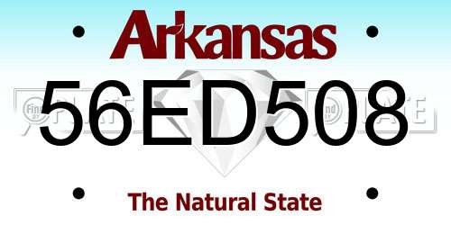 56ED508 Arkansas License Plate