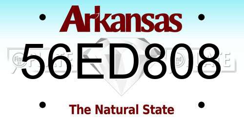 56ED808 Arkansas License Plate