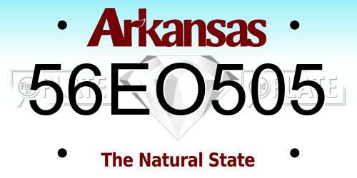 56EO505 Arkansas License Plate
