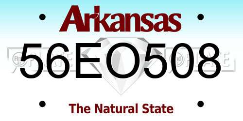 56EO508 Arkansas License Plate