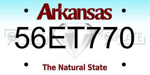 56ET770 Arkansas License Plate