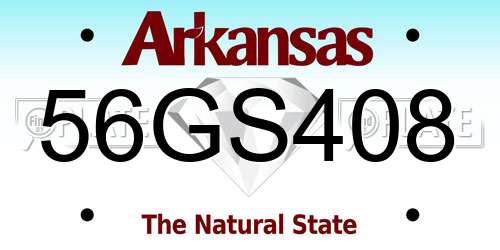 56GS408 Arkansas License Plate