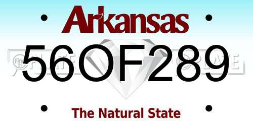 56OF289 Arkansas License Plate