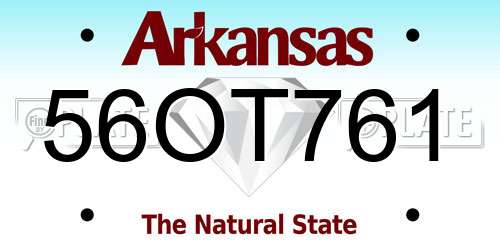 56OT761 Arkansas License Plate