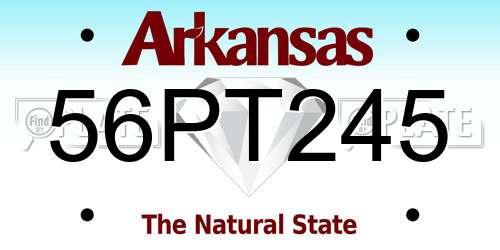 56PT245 Arkansas License Plate