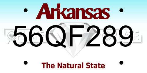 56QF289 Arkansas License Plate