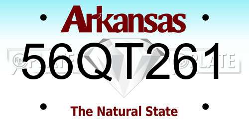 56QT261 Arkansas License Plate