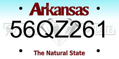 56QZ261 Arkansas License Plate