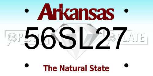 56SL27 Arkansas License Plate