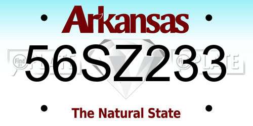 56SZ233 Arkansas License Plate