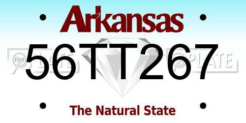 56TT267 Arkansas License Plate
