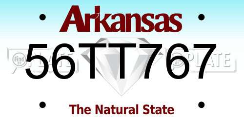 56TT767 Arkansas License Plate