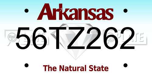 56TZ262 Arkansas License Plate