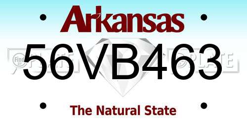 56VB463 Arkansas License Plate