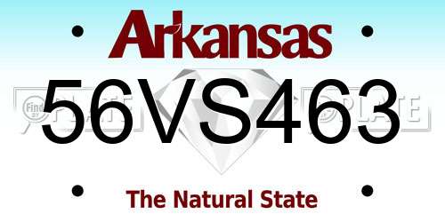 56VS463 Arkansas License Plate