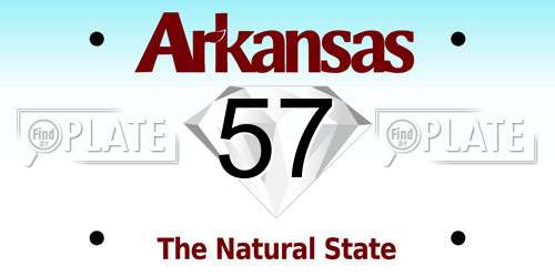 57 Arkansas License Plate