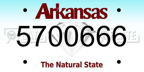 5700666 Arkansas License Plate