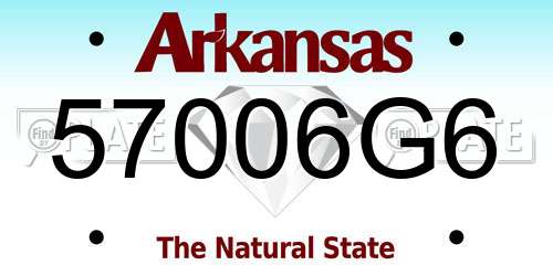 57006G6 Arkansas License Plate