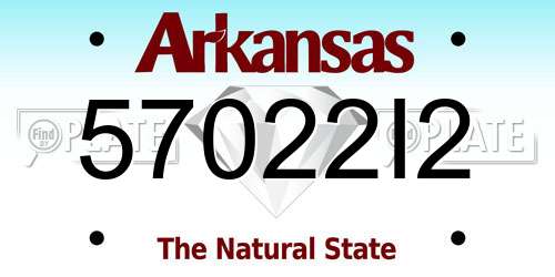 57022I2 Arkansas License Plate