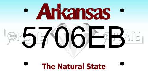 5706EB Arkansas License Plate