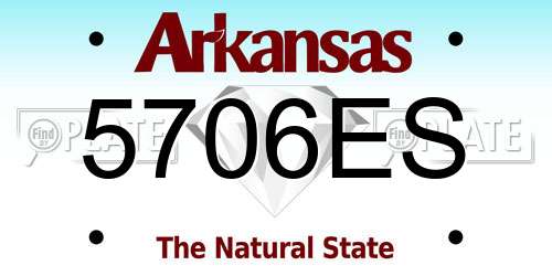 5706ES Arkansas License Plate