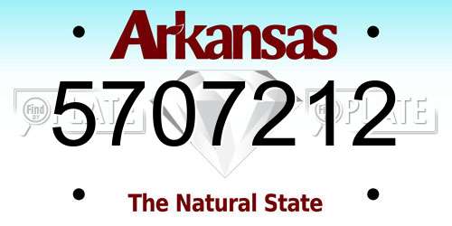 5707212 Arkansas License Plate