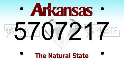 5707217 Arkansas License Plate