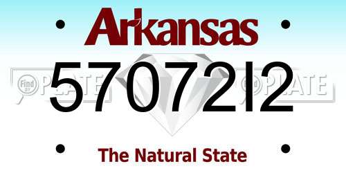 57072I2 Arkansas License Plate