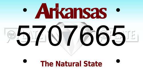 5707665 Arkansas License Plate