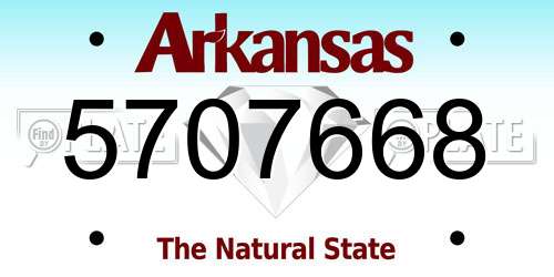5707668 Arkansas License Plate