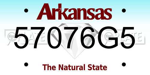 57076G5 Arkansas License Plate