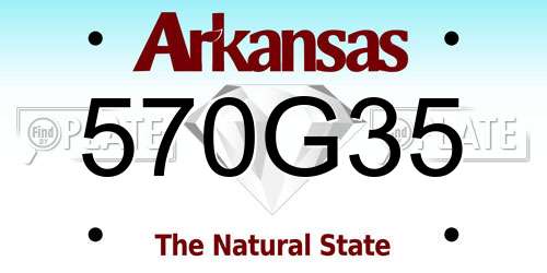 570G35 Arkansas License Plate