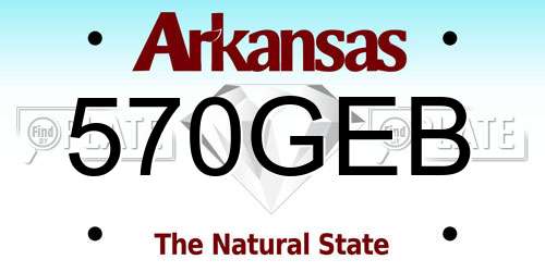 570GEB Arkansas License Plate