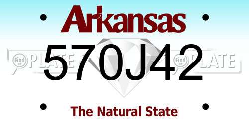 570J42 Arkansas License Plate