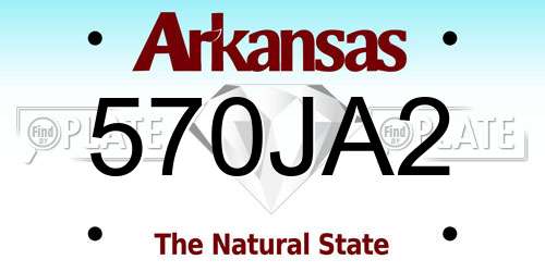 570JA2 Arkansas License Plate
