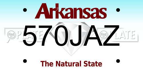 570JAZ Arkansas License Plate