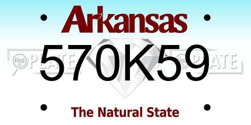 570K59 Arkansas License Plate